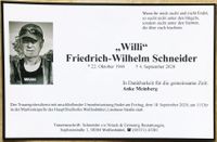 Traueranzeige Friedrich-Wilhelm Schneider